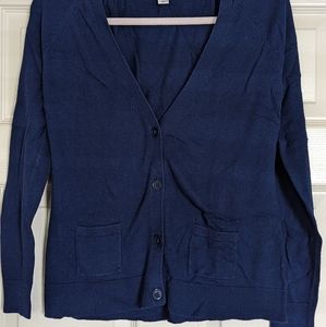 Worthington Navy Blue Cardigan Medium with pockets